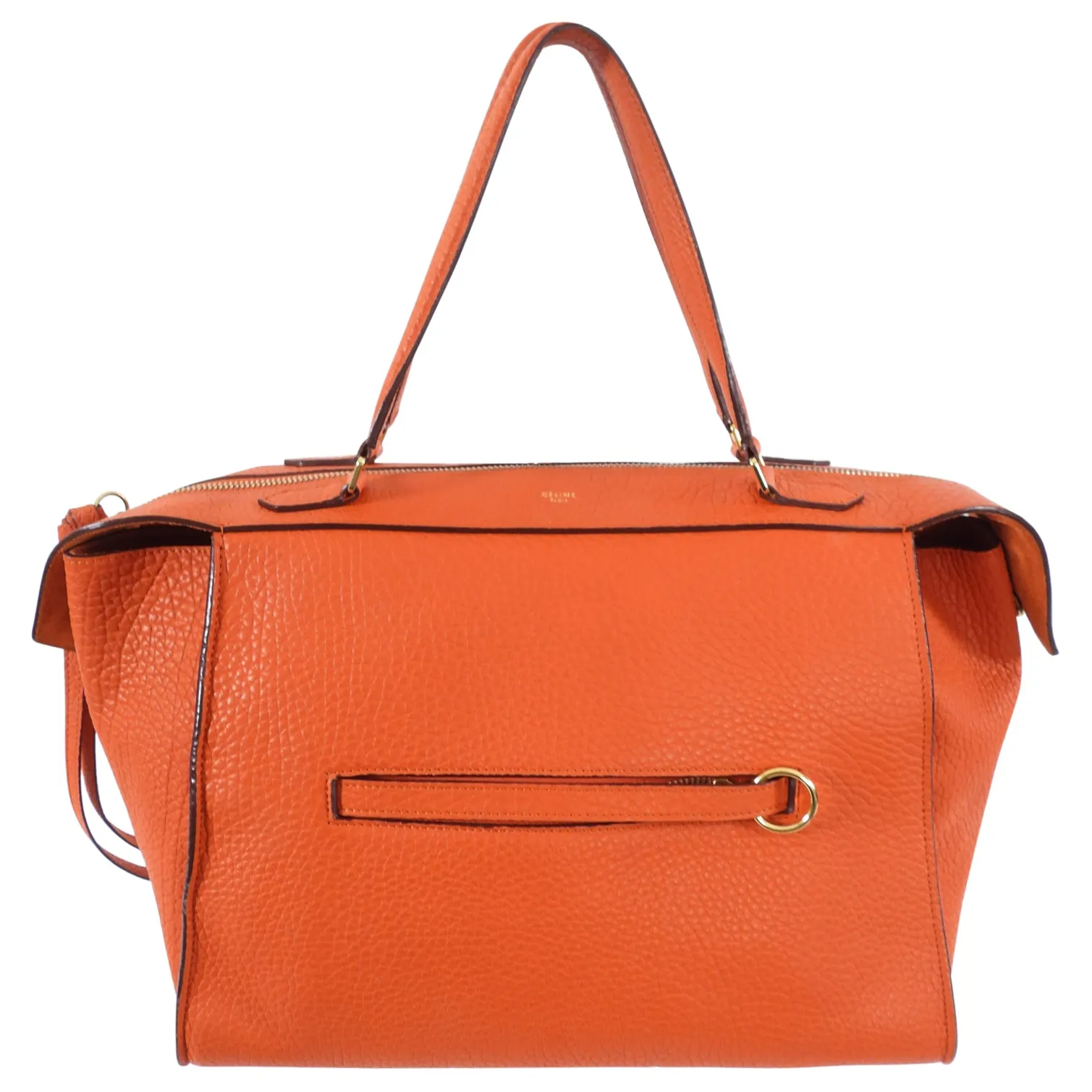 Celine Orange Grained Leather Small Ring Bag