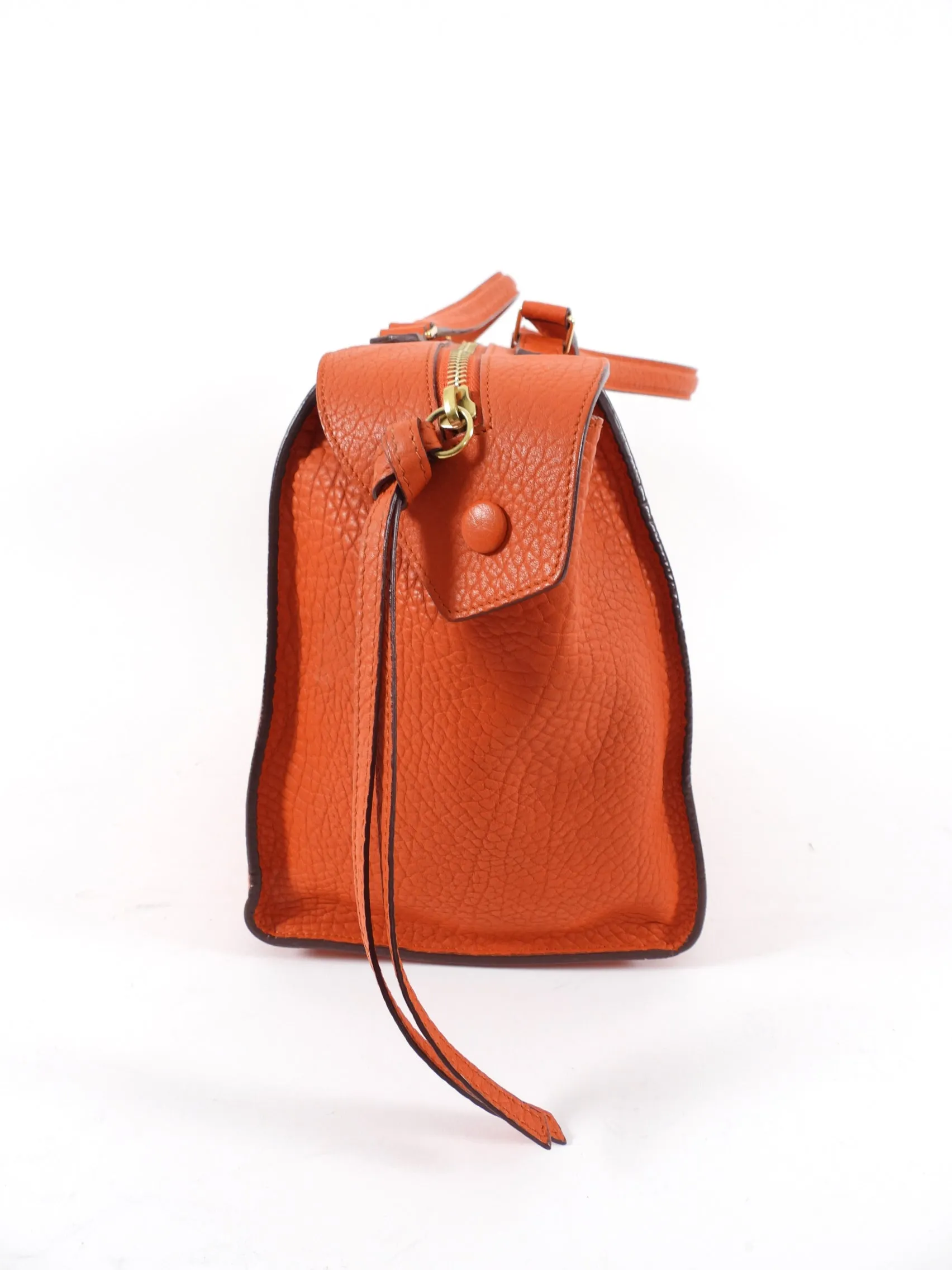 Celine Orange Grained Leather Small Ring Bag
