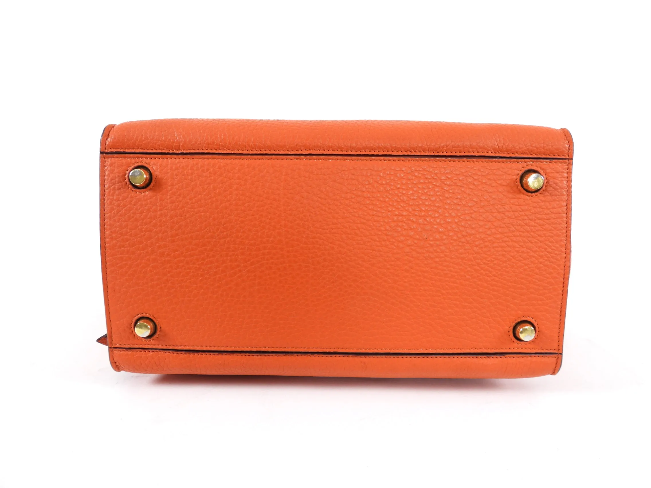Celine Orange Grained Leather Small Ring Bag