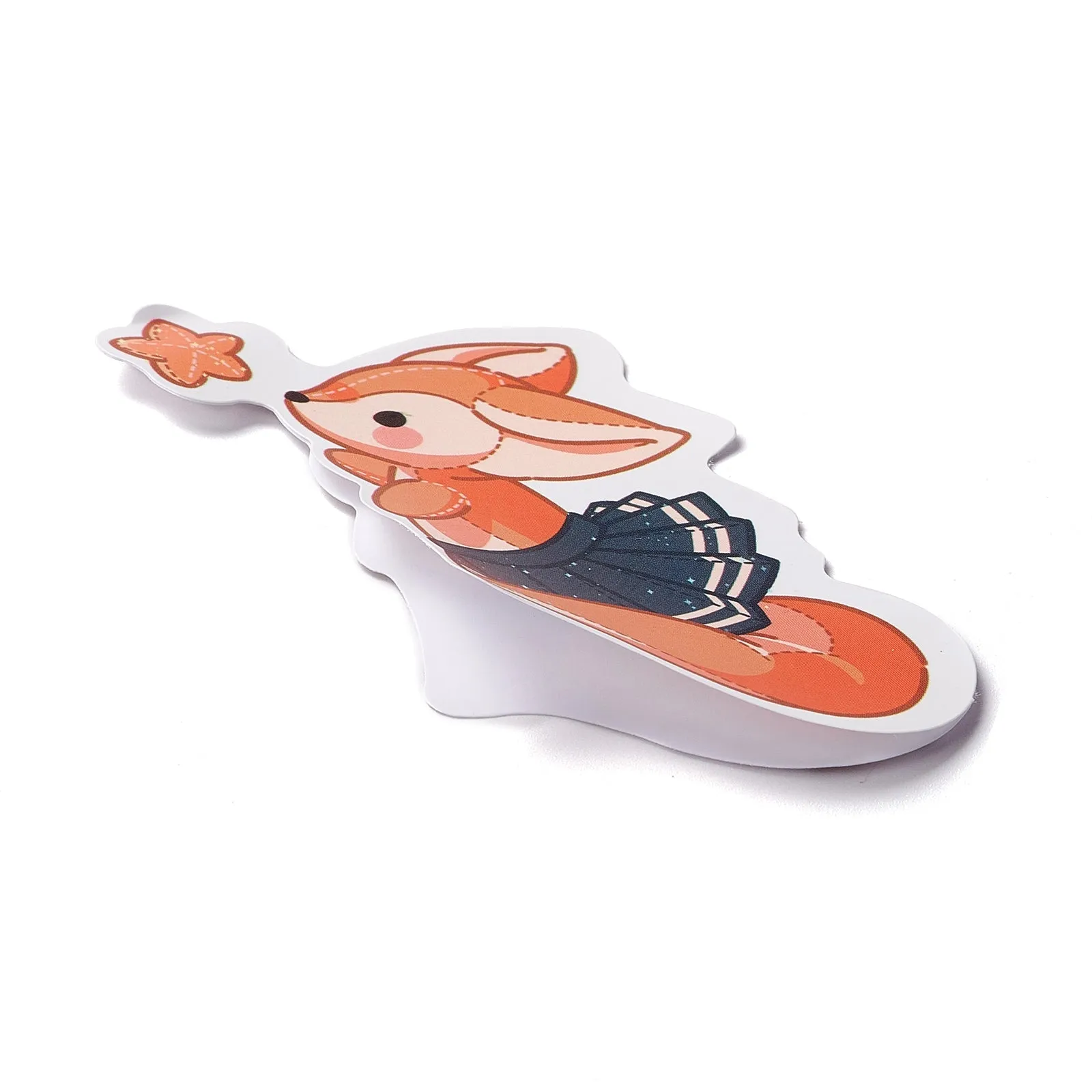 Craspire Fox Paper Stickers Set, Adhesive Label Stickers, for Suitcase, Phone and Cups, Refigerator, Mixed Color, 3.8~7.7x4.1~6.6x0.02cm, 50pc/bag