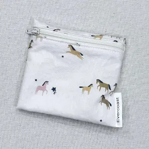 Cream Horses Reusable Mini Snack Bag