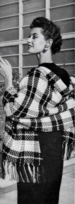 Crochet Tartan Wrap Pattern, Superb Plaid Shawl, Instant Download