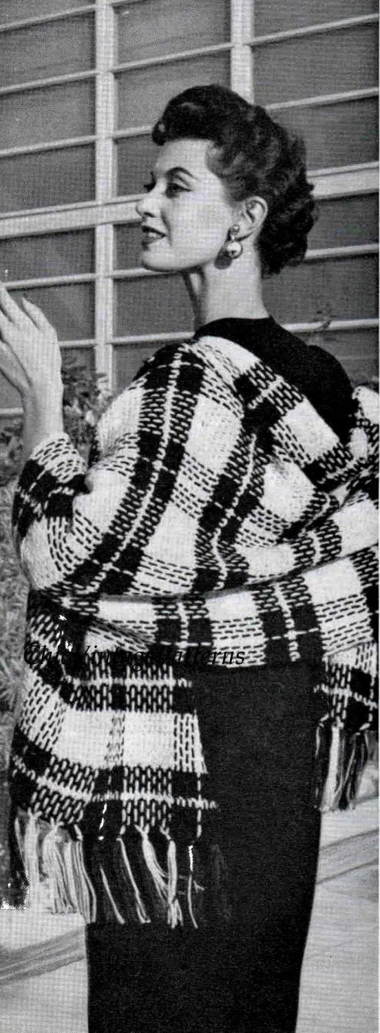 Crochet Tartan Wrap Pattern, Superb Plaid Shawl, Instant Download