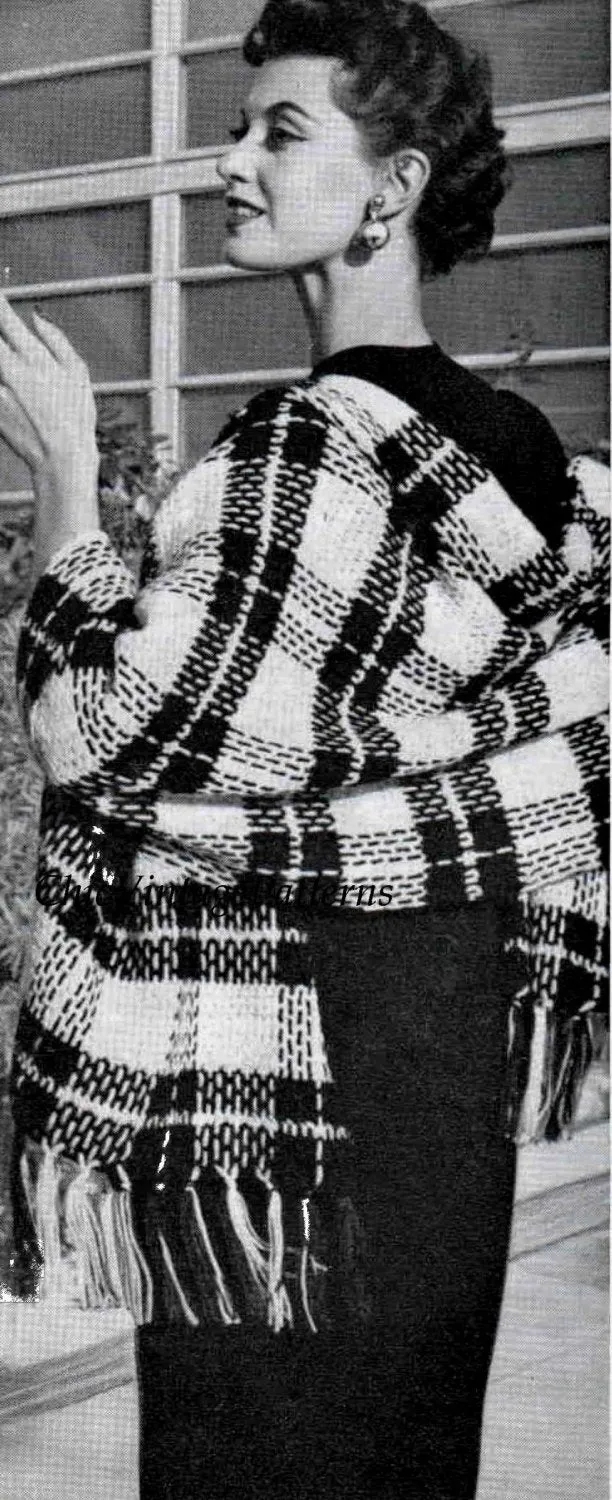 Crochet Tartan Wrap Pattern, Superb Plaid Shawl, Instant Download