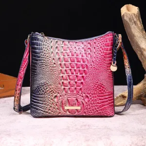 Crossbody Bag For Women Retro Crocodile Pattern Leather Dating Bag