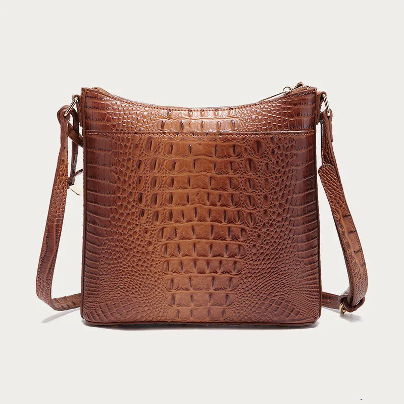 Crossbody Bag For Women Retro Crocodile Pattern Leather Dating Bag