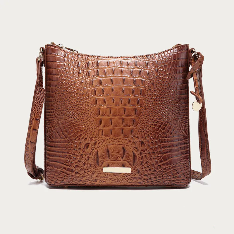 Crossbody Bag For Women Retro Crocodile Pattern Leather Dating Bag