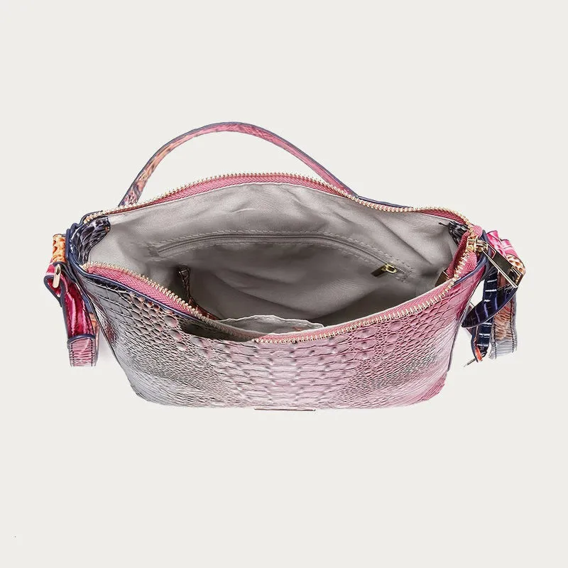 Crossbody Bag For Women Retro Crocodile Pattern Leather Dating Bag