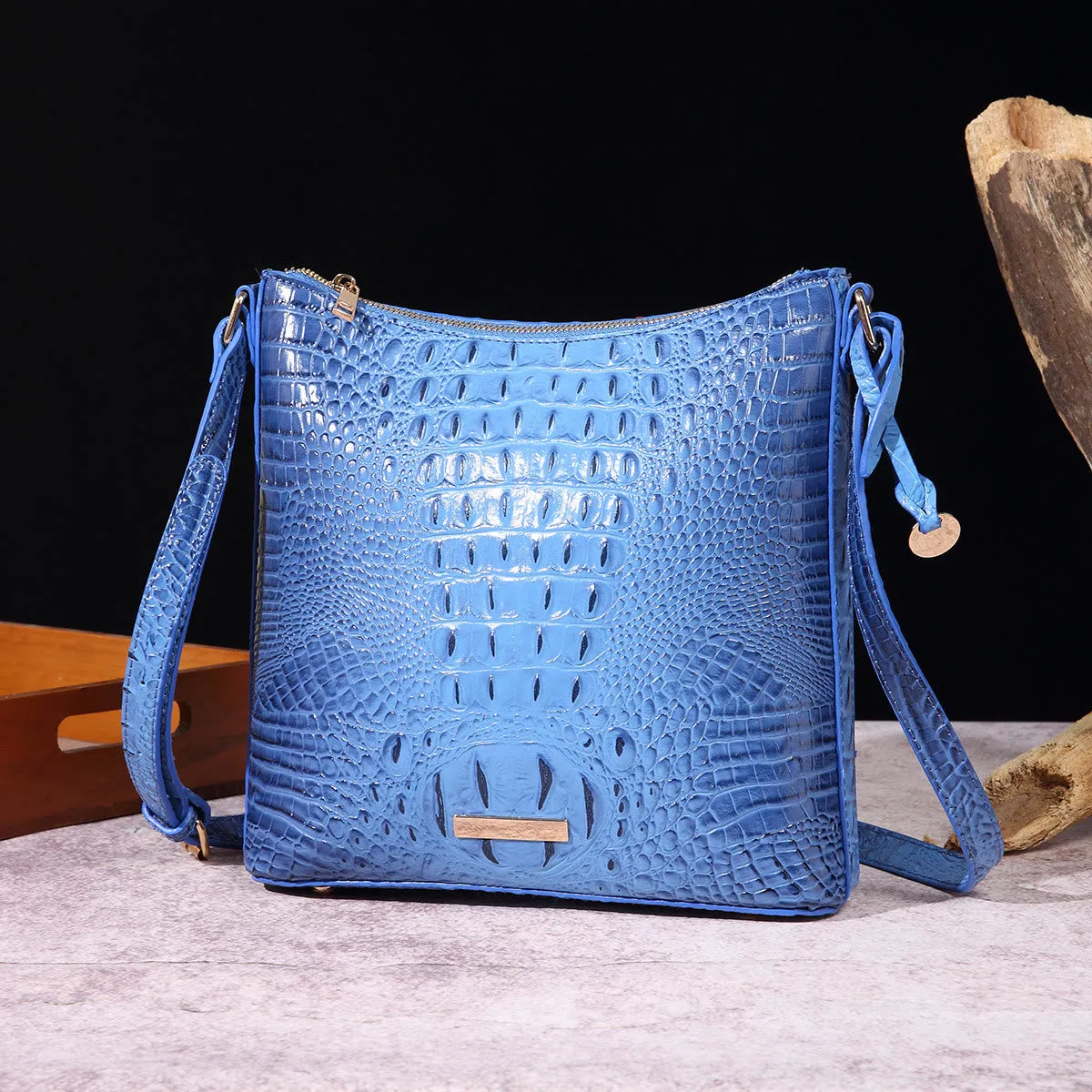 Crossbody Bag For Women Retro Crocodile Pattern Leather Dating Bag