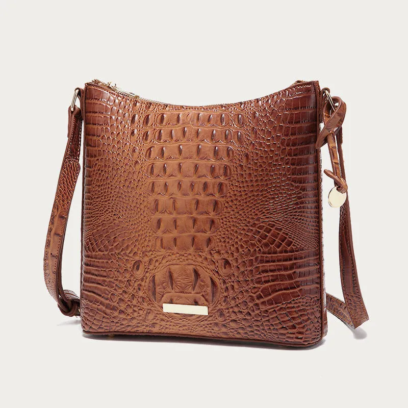Crossbody Bag For Women Retro Crocodile Pattern Leather Dating Bag