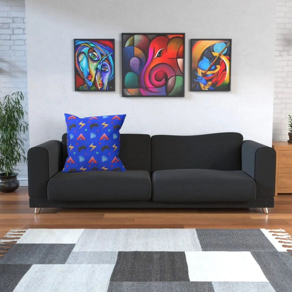 Cushion - Gamers Play Blue