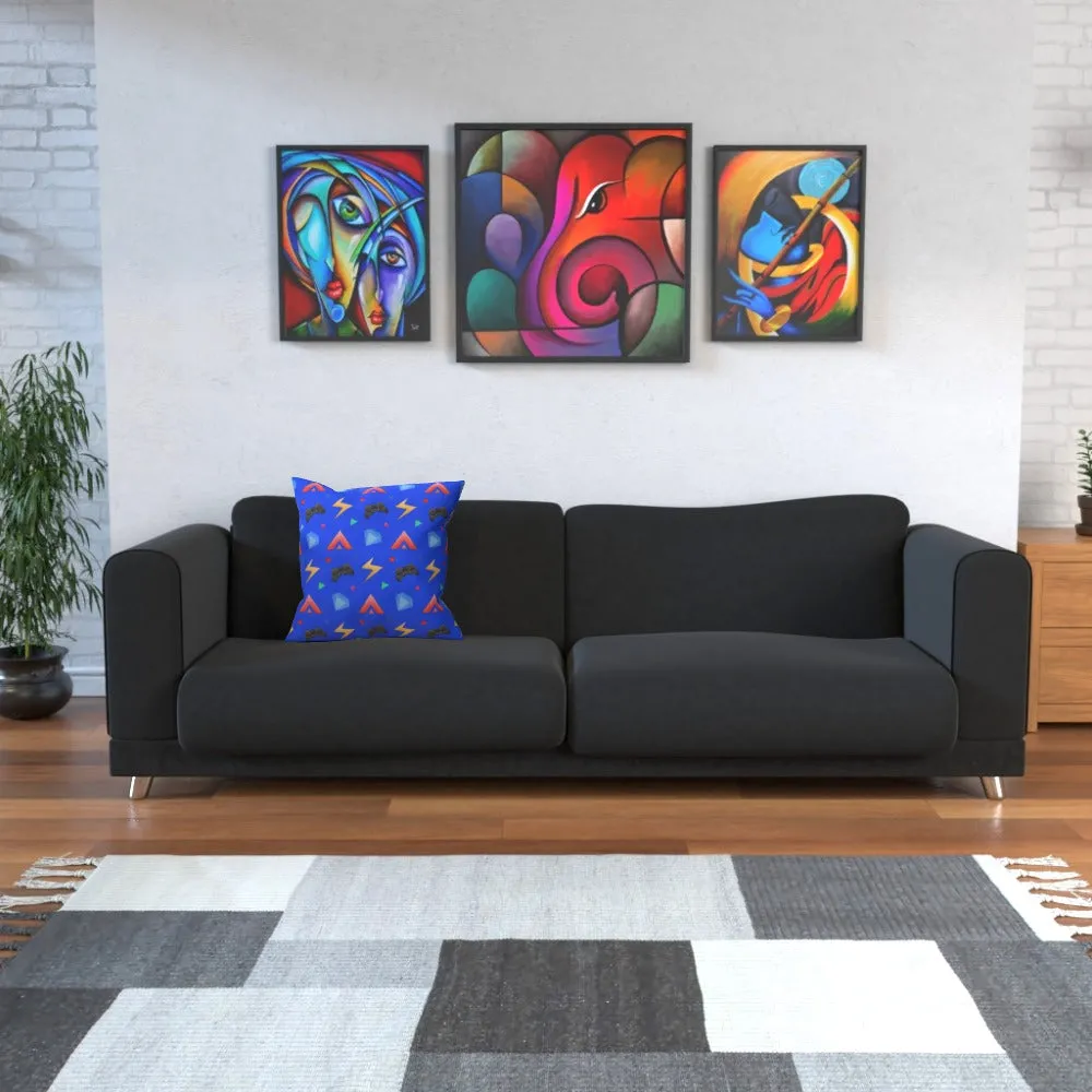 Cushion - Gamers Play Blue