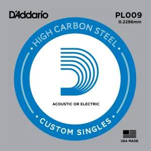 Daddario PL009 Plain Steel Guitar Single String, .008