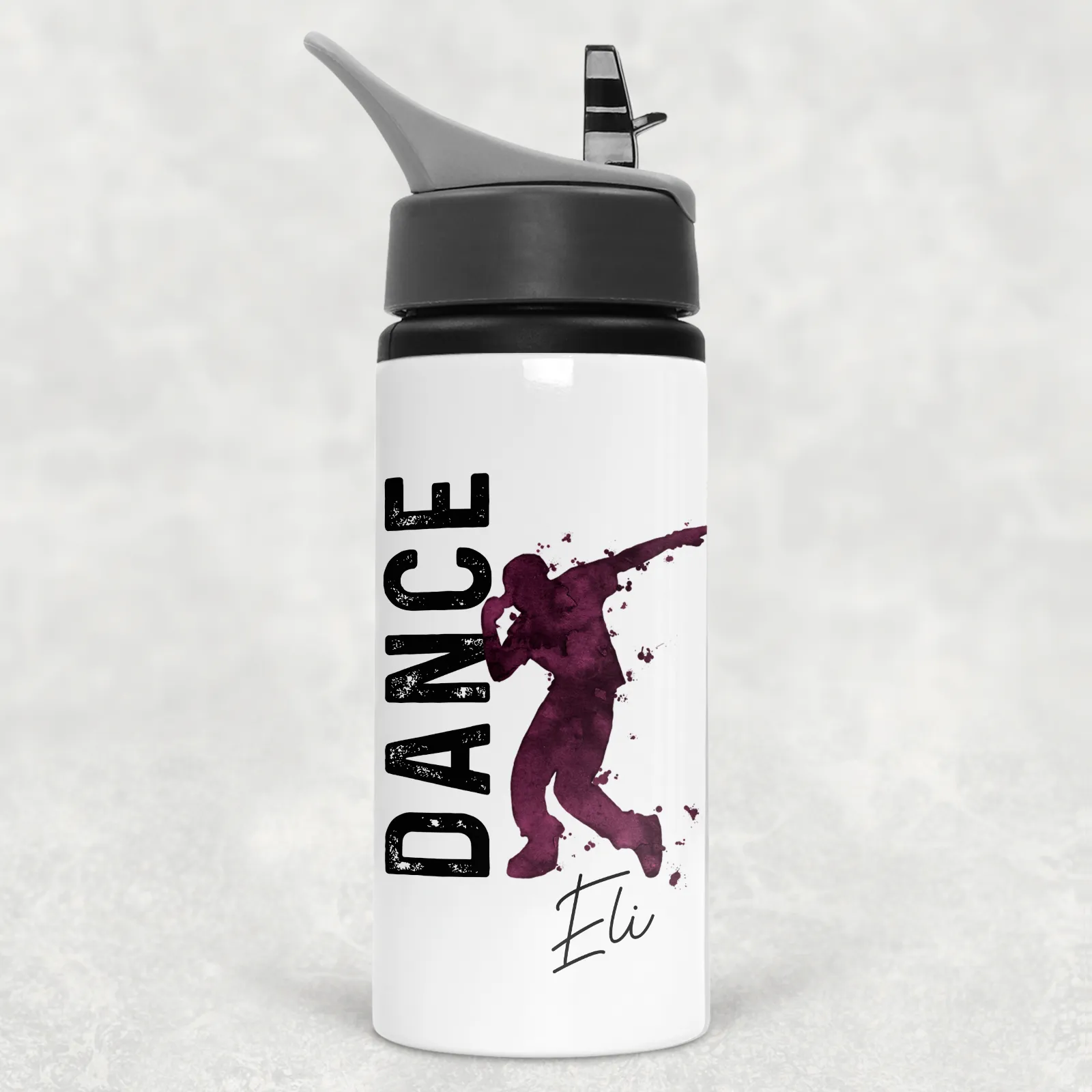 Dance Personalised Aluminium Straw Water Bottle 650ml