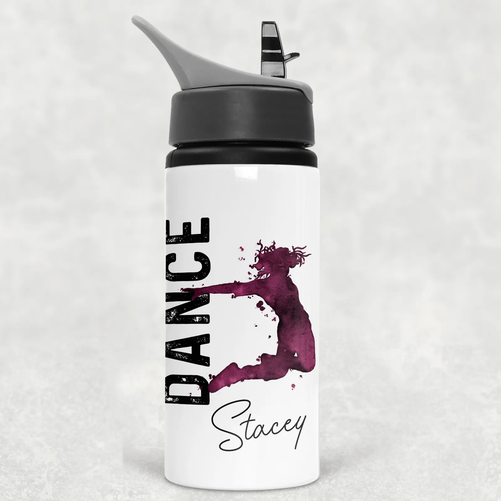 Dance Personalised Aluminium Straw Water Bottle 650ml