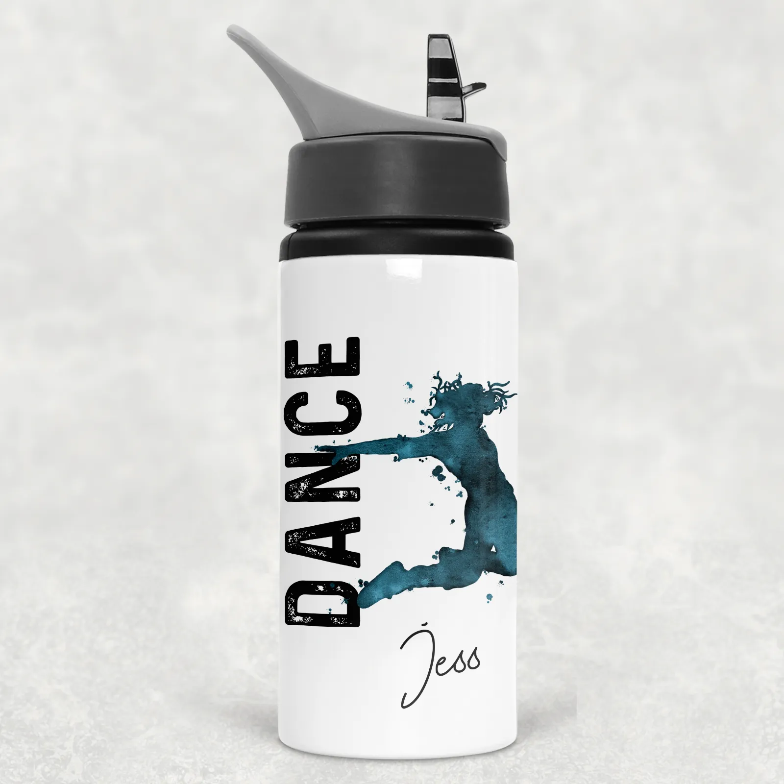 Dance Personalised Aluminium Straw Water Bottle 650ml