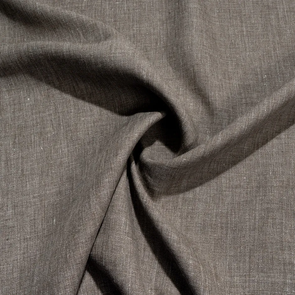 Dark Brown Woven Pure Linen