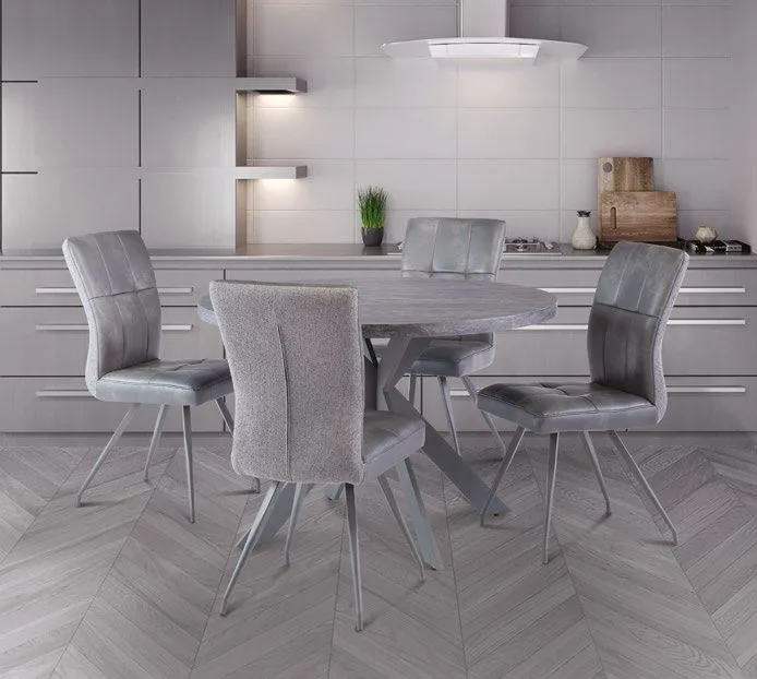 Daytona 1.2M Round Dining Table - Dark Grey