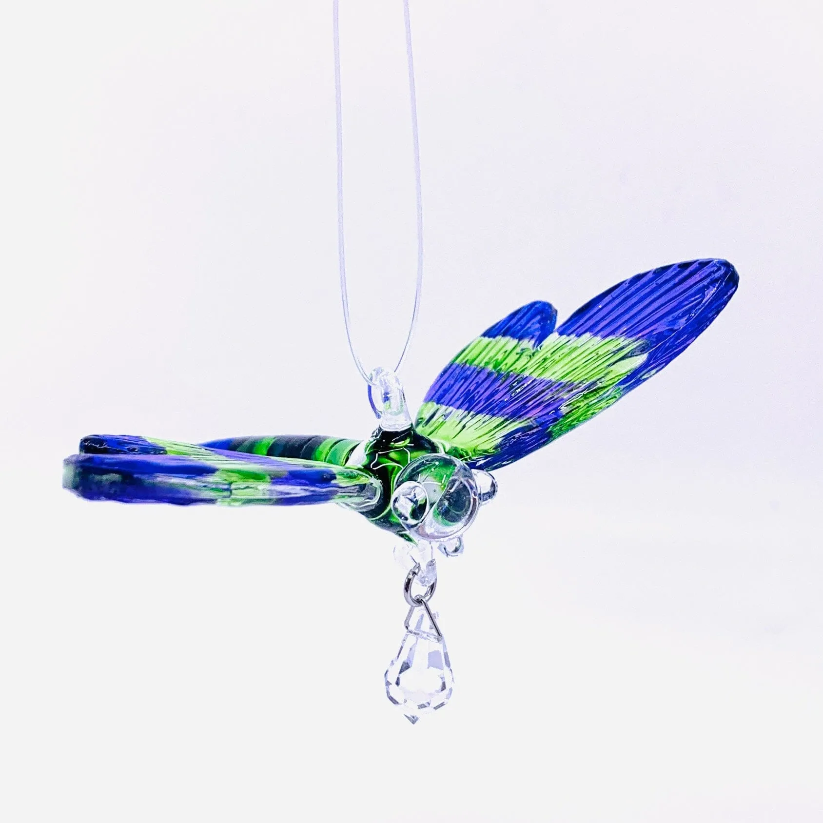 Dazzle Glass Dragonfly Green and Purple 4