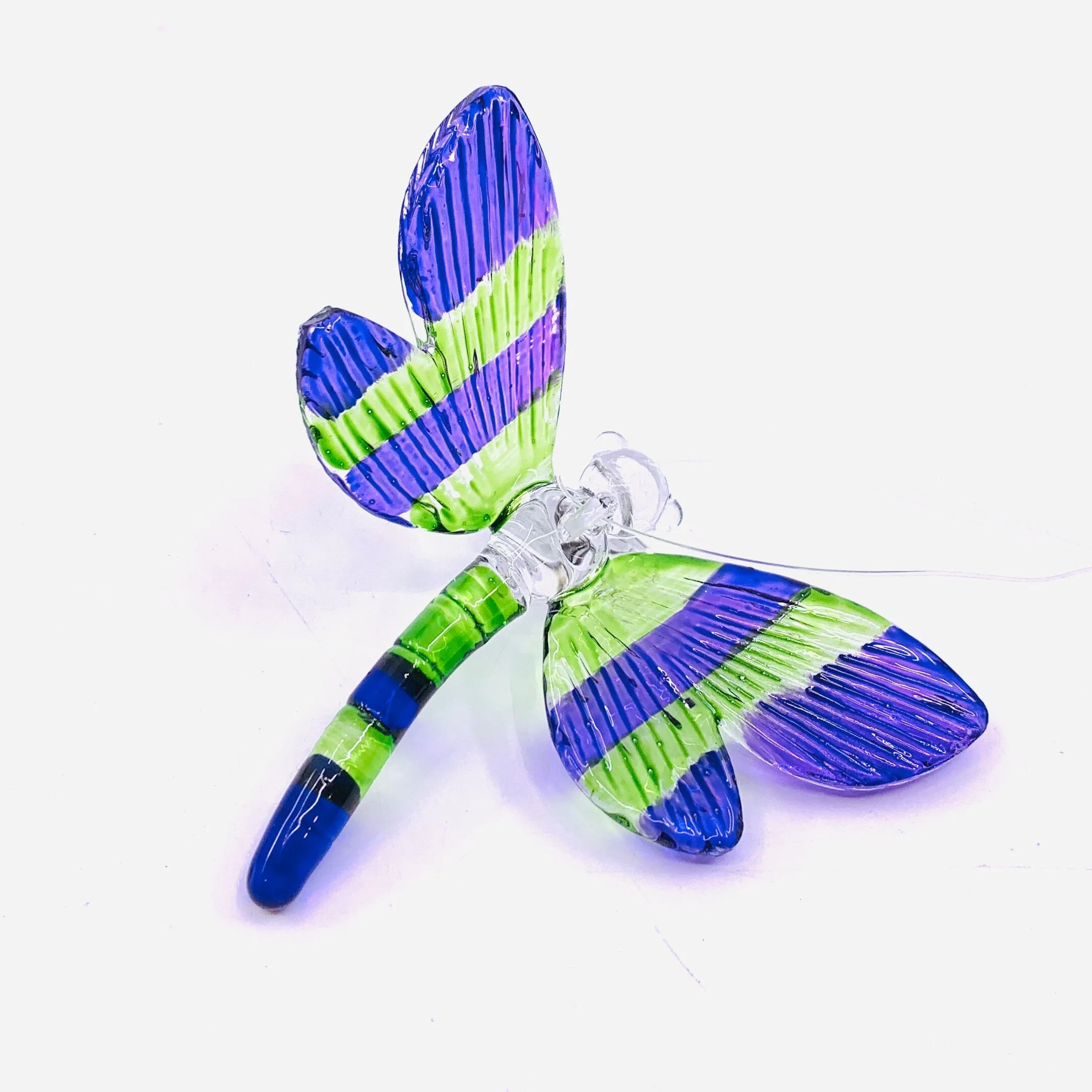 Dazzle Glass Dragonfly Green and Purple 4