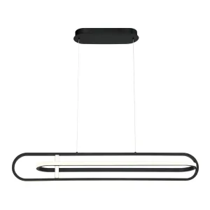 Demark 42 in. 3 Lights LED Chandelier Black Finish