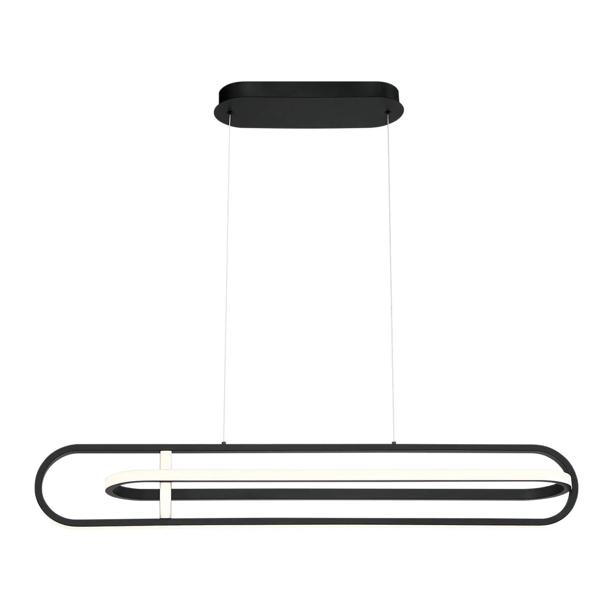 Demark 42 in. 3 Lights LED Chandelier Black Finish