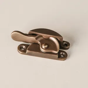 Distressed Antique Brass Fitch Sash Window Fastener