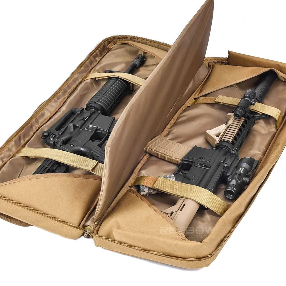 Double Long Rifle Gun Case Bag Tactical Rifle Backpack Pistol Soft Firearm Transportation Carbine Case - Lockable Compartment