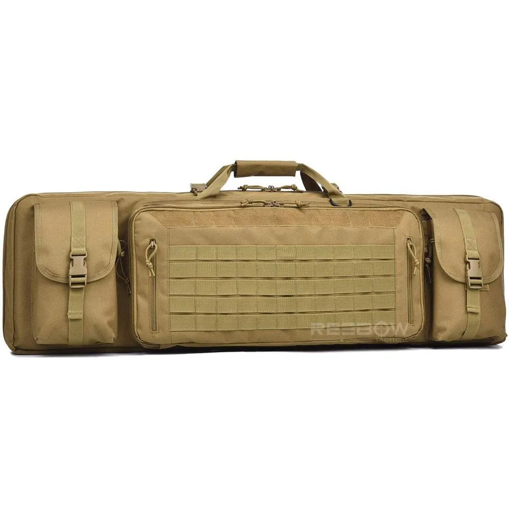 Double Long Rifle Gun Case Bag Tactical Rifle Backpack Pistol Soft Firearm Transportation Carbine Case - Lockable Compartment