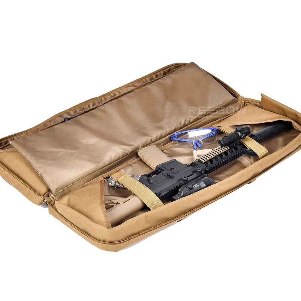 Double Long Rifle Gun Case Bag Tactical Rifle Backpack Pistol Soft Firearm Transportation Carbine Case - Lockable Compartment
