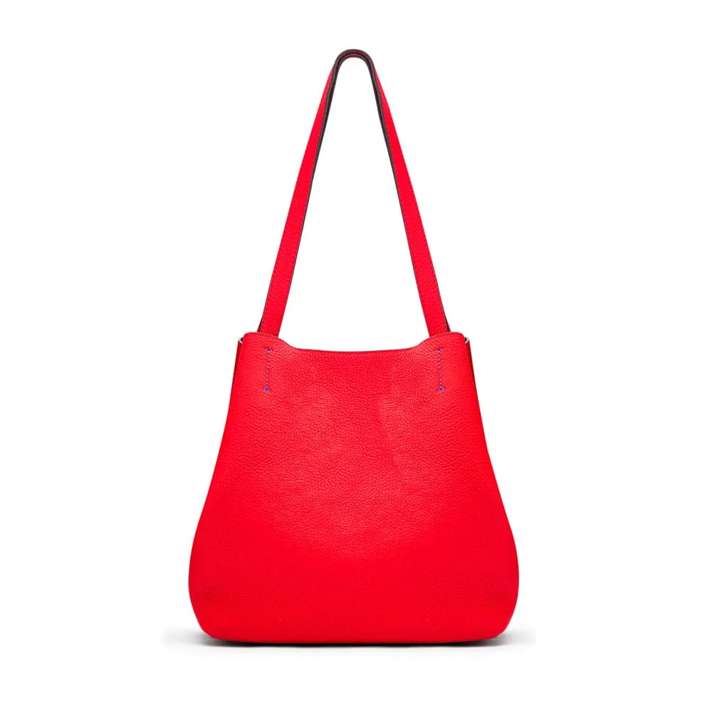Emma 2 in 1 Leather Tote Bag - Red