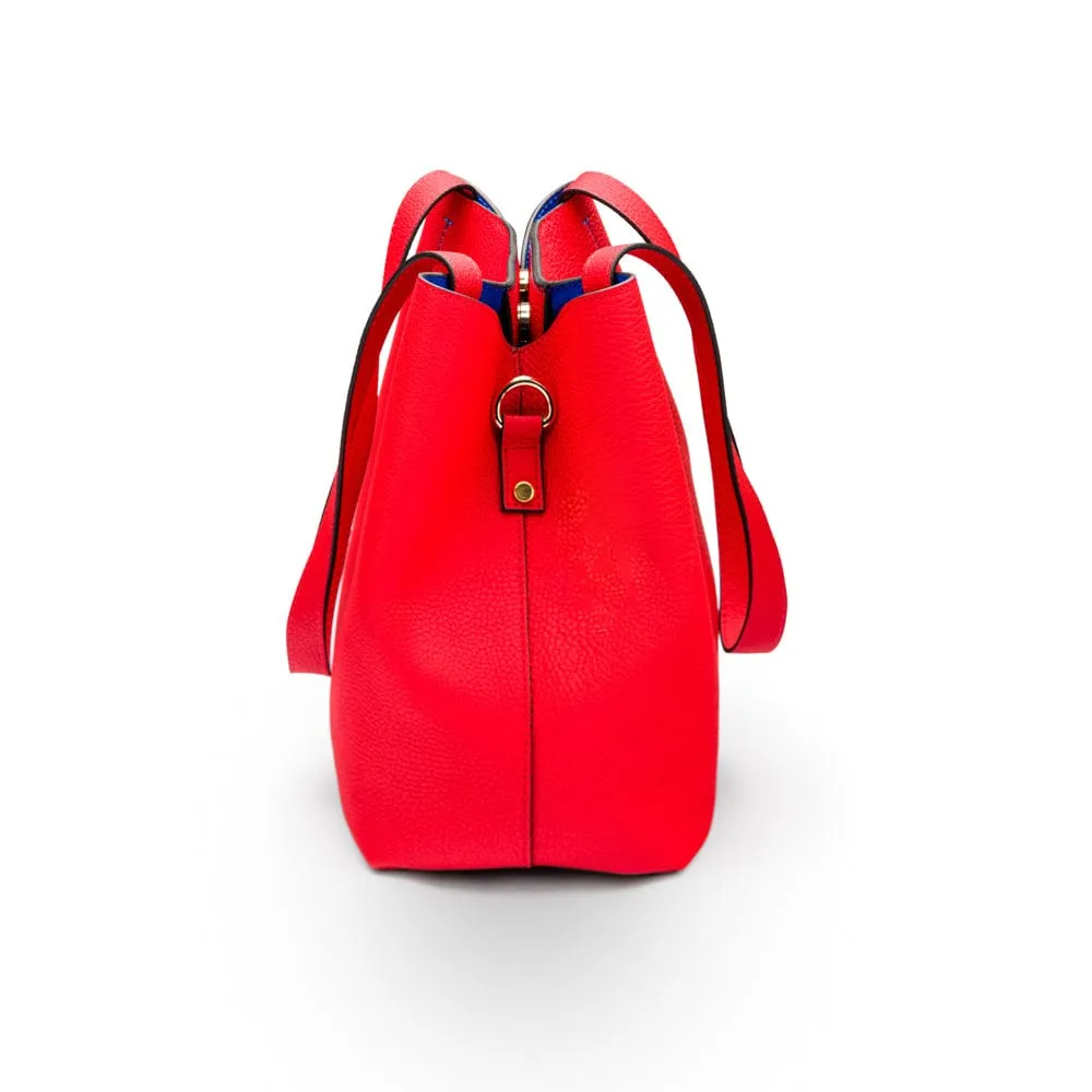 Emma 2 in 1 Leather Tote Bag - Red