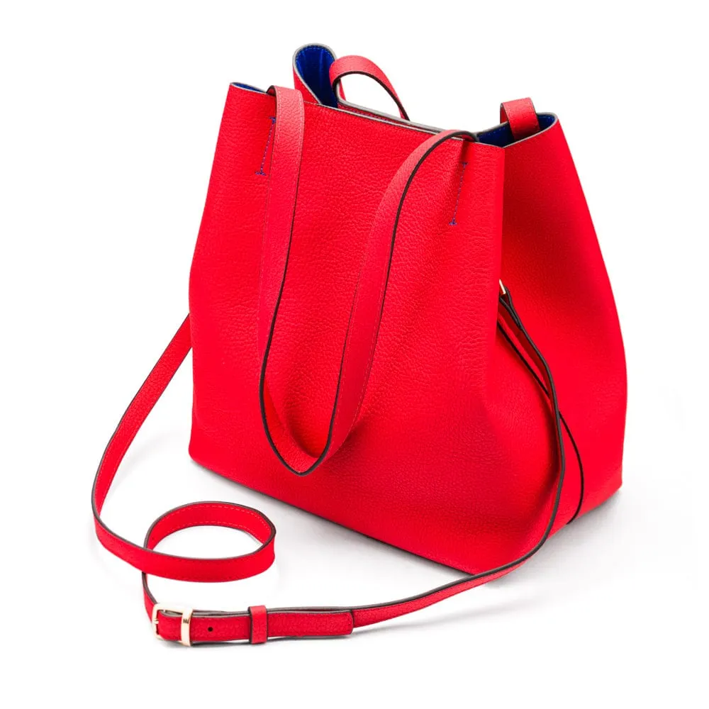Emma 2 in 1 Leather Tote Bag - Red
