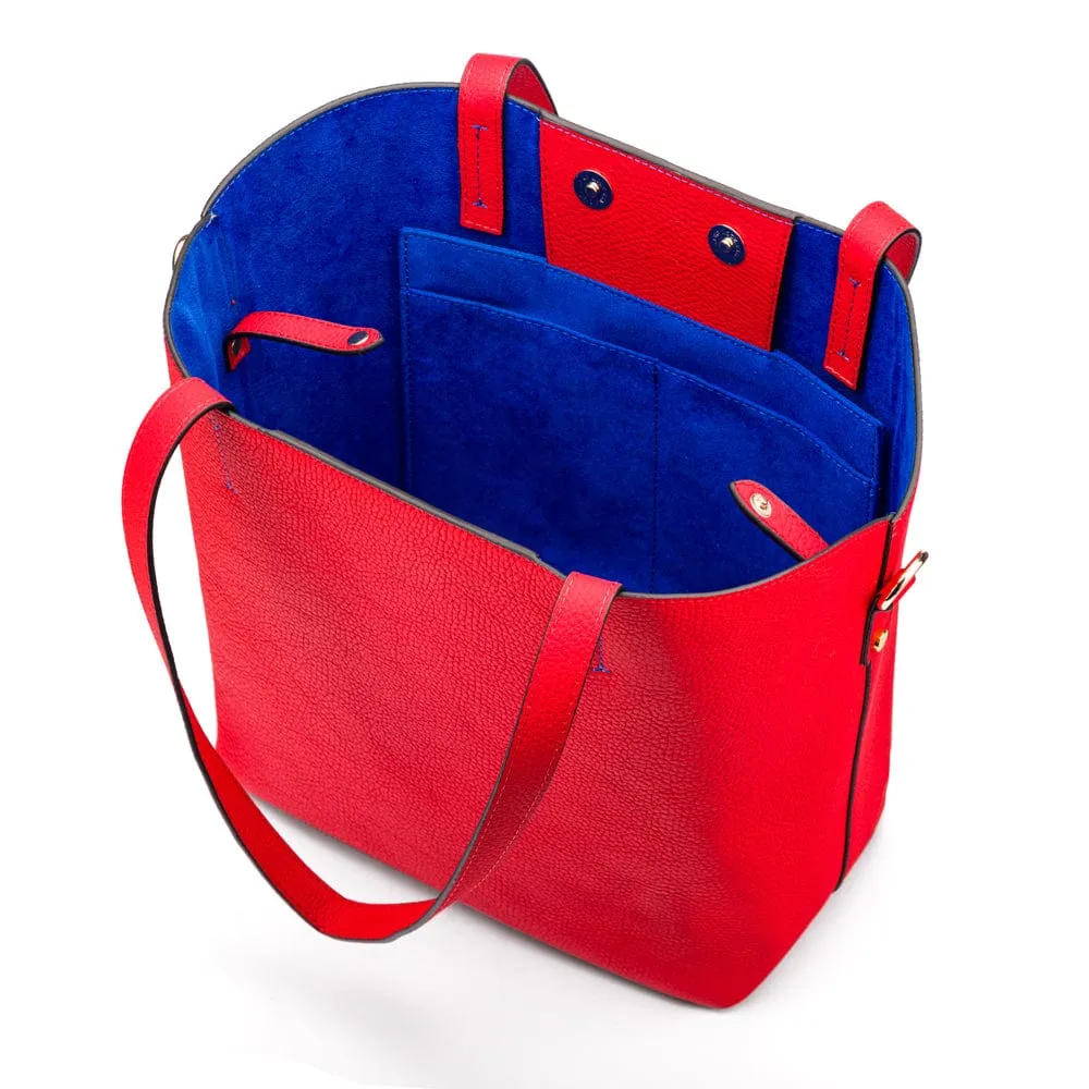 Emma 2 in 1 Leather Tote Bag - Red