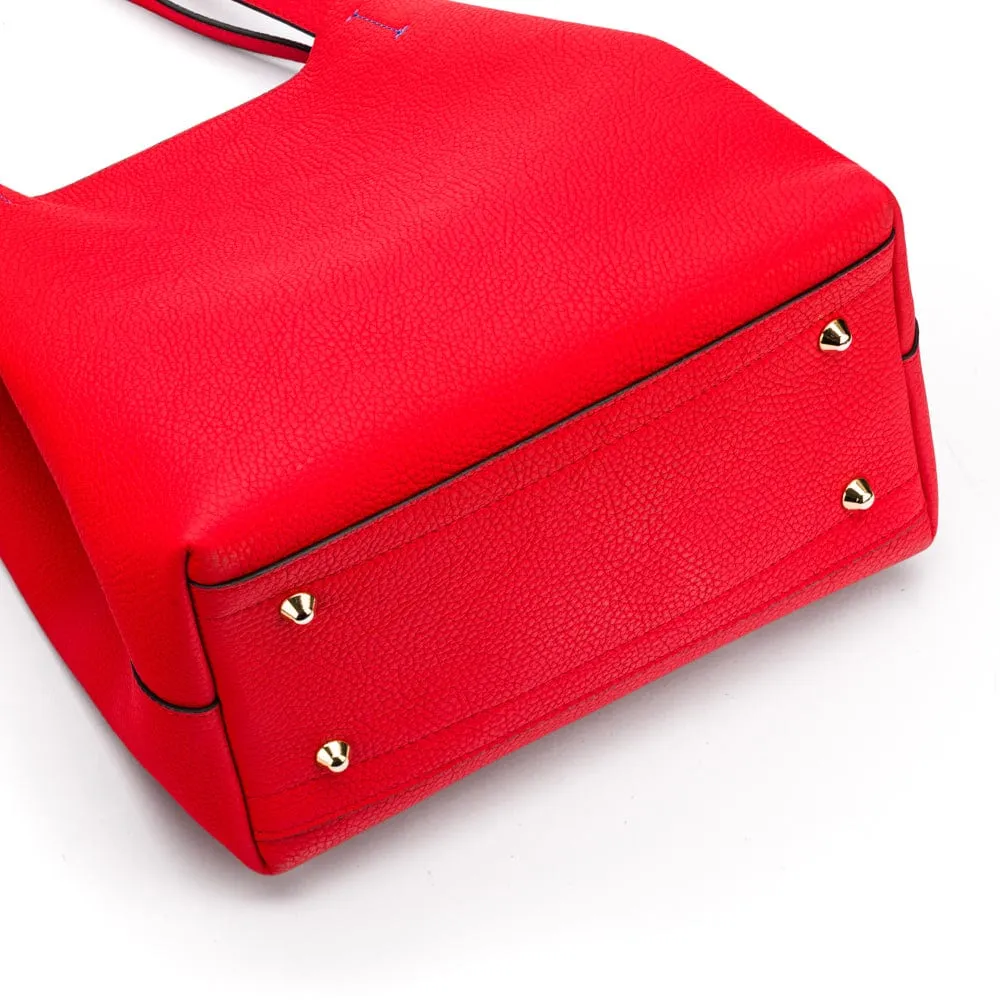 Emma 2 in 1 Leather Tote Bag - Red