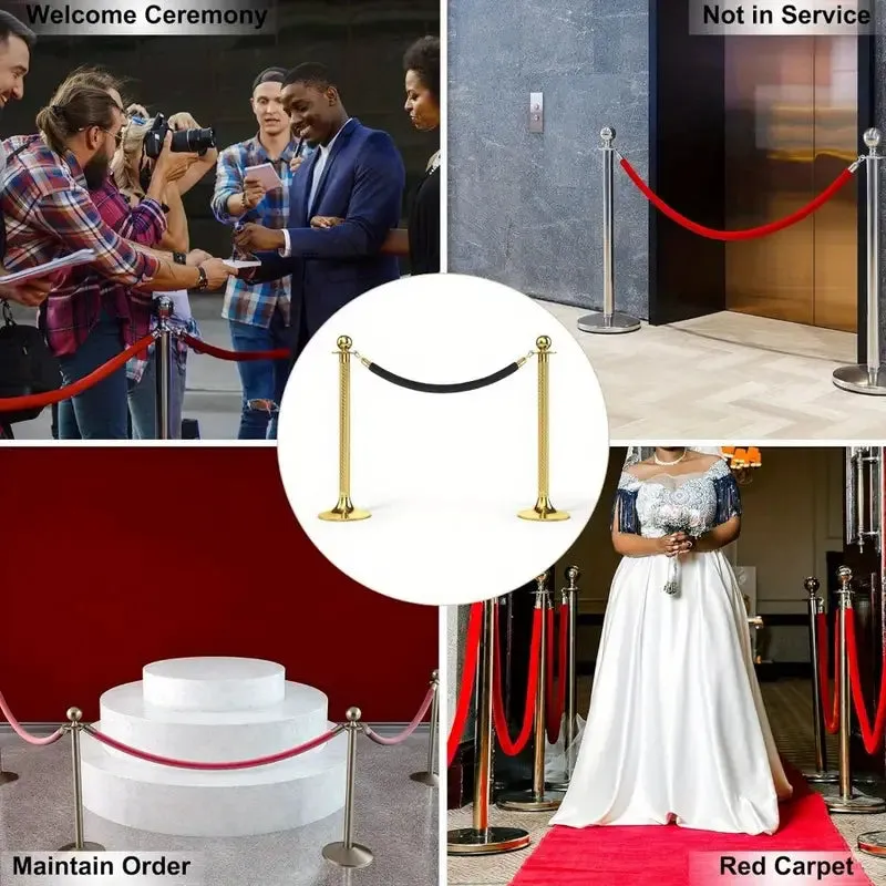 Events Luxurious 4.9ft Black Velvet Stanchion Rope