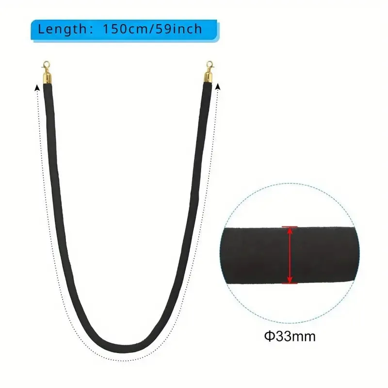 Events Luxurious 4.9ft Black Velvet Stanchion Rope
