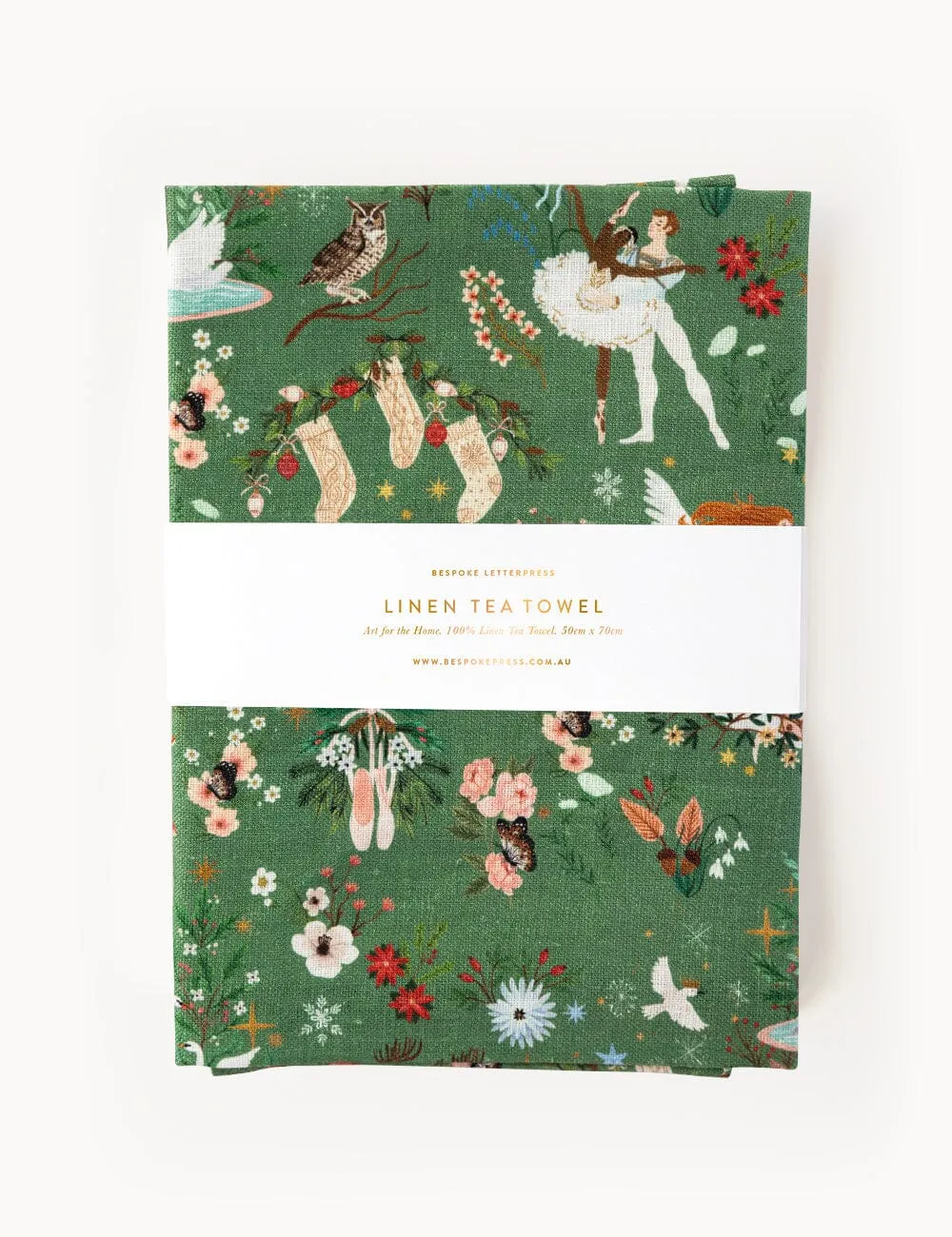 Fairytale Christmas Linen Tea Towel