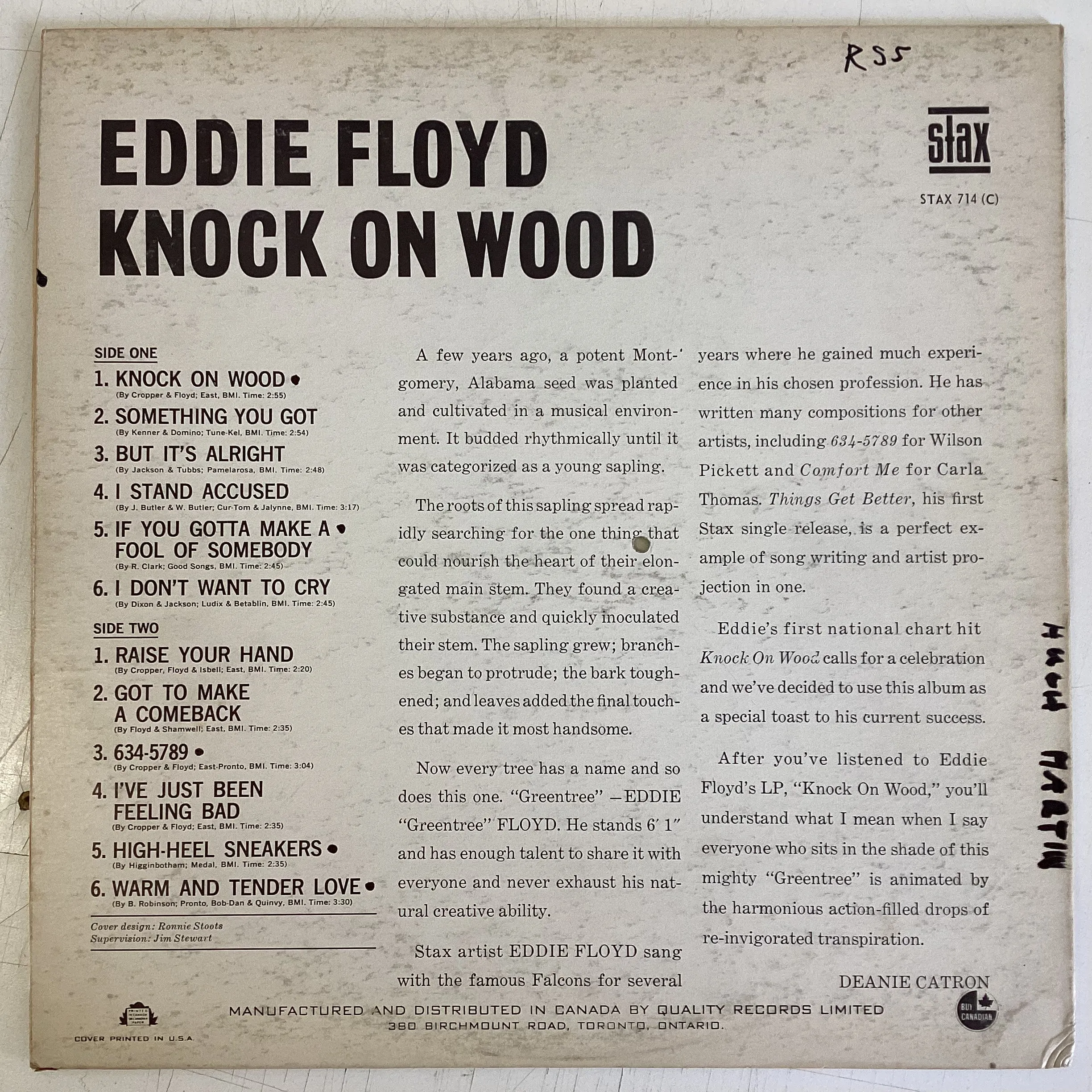 FLOYD, EDDIE = KNOCK ON WOOD (CDN 1967) (USED)
