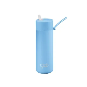 Frank Green Ceramic Reusable Bottle With Straw Lid 595ml/20oz - Sky Blue