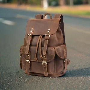 Full Grain Leather 15.6" Laptop Backpack