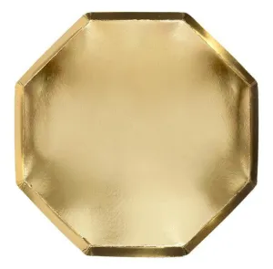 Gold Dinner Plates, Set of 8 Meri Meri Beautiful Basics Gold Paper Plates, 10" x 10"