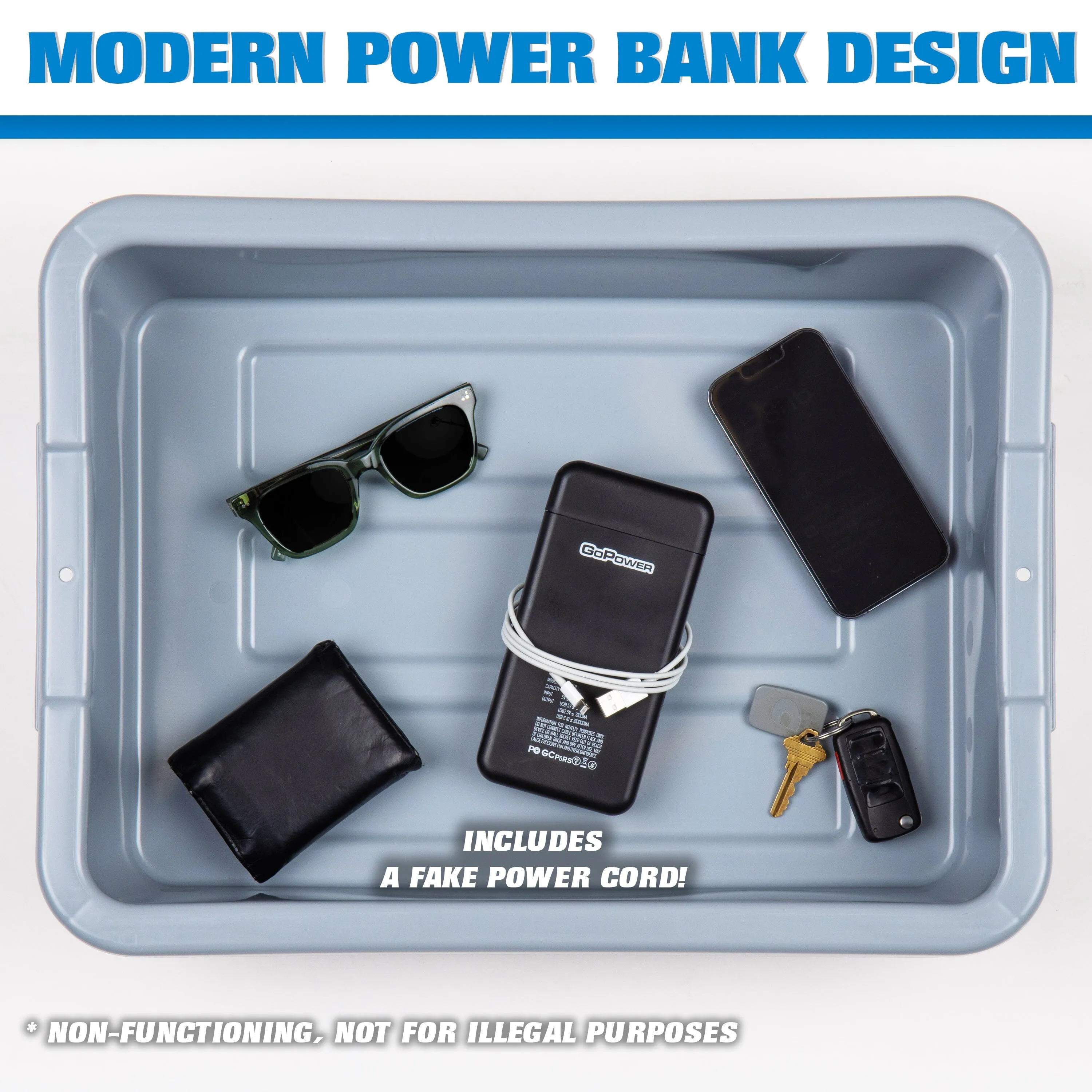 GoPong Power Bank Flask - 8 oz Hidden Alcohol Container - Includes Funnel and Liquor Bottle Pour Spout