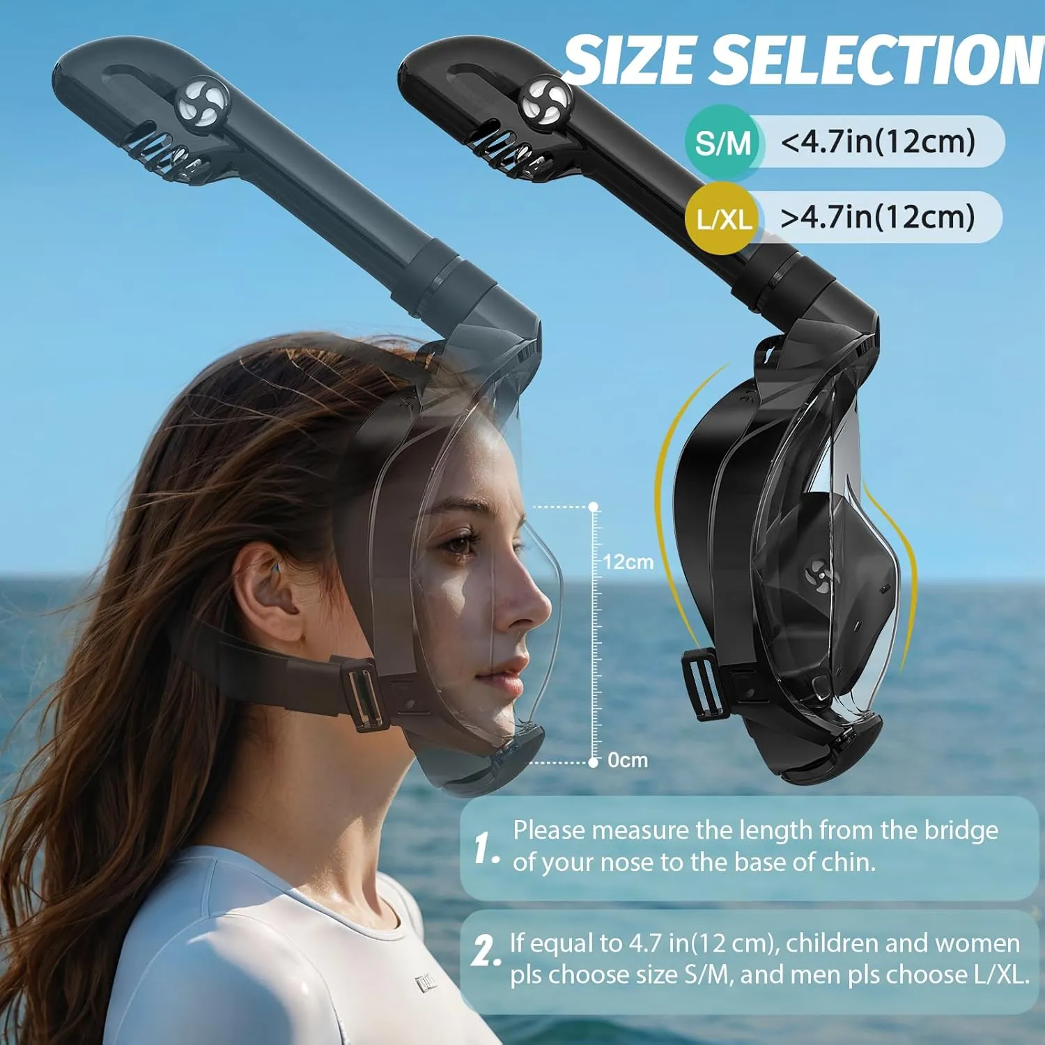 Greatever Full Face Snorkel Mask Snorkeling Gear for Adults Men and Women