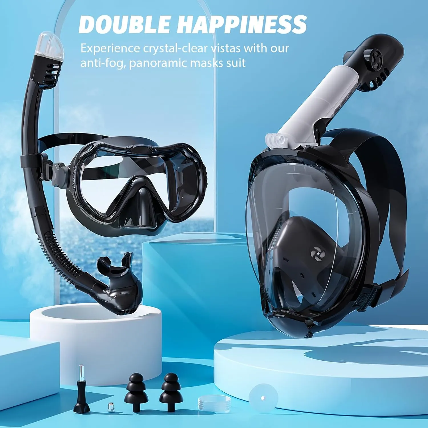 Greatever Full Face Snorkel Mask Snorkeling Gear for Adults Men and Women