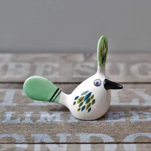 Handmade Ceramic Crested Fantail Bird Ornament