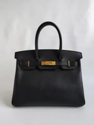 Hermès black epsom Birkin 30 Epsom