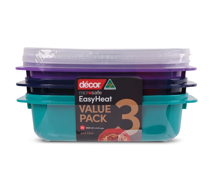 Jewel Microwavable Container, 900ml, Set