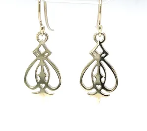 Jewel White Gold Nouveau Filagree Chandeilier Style Earrings