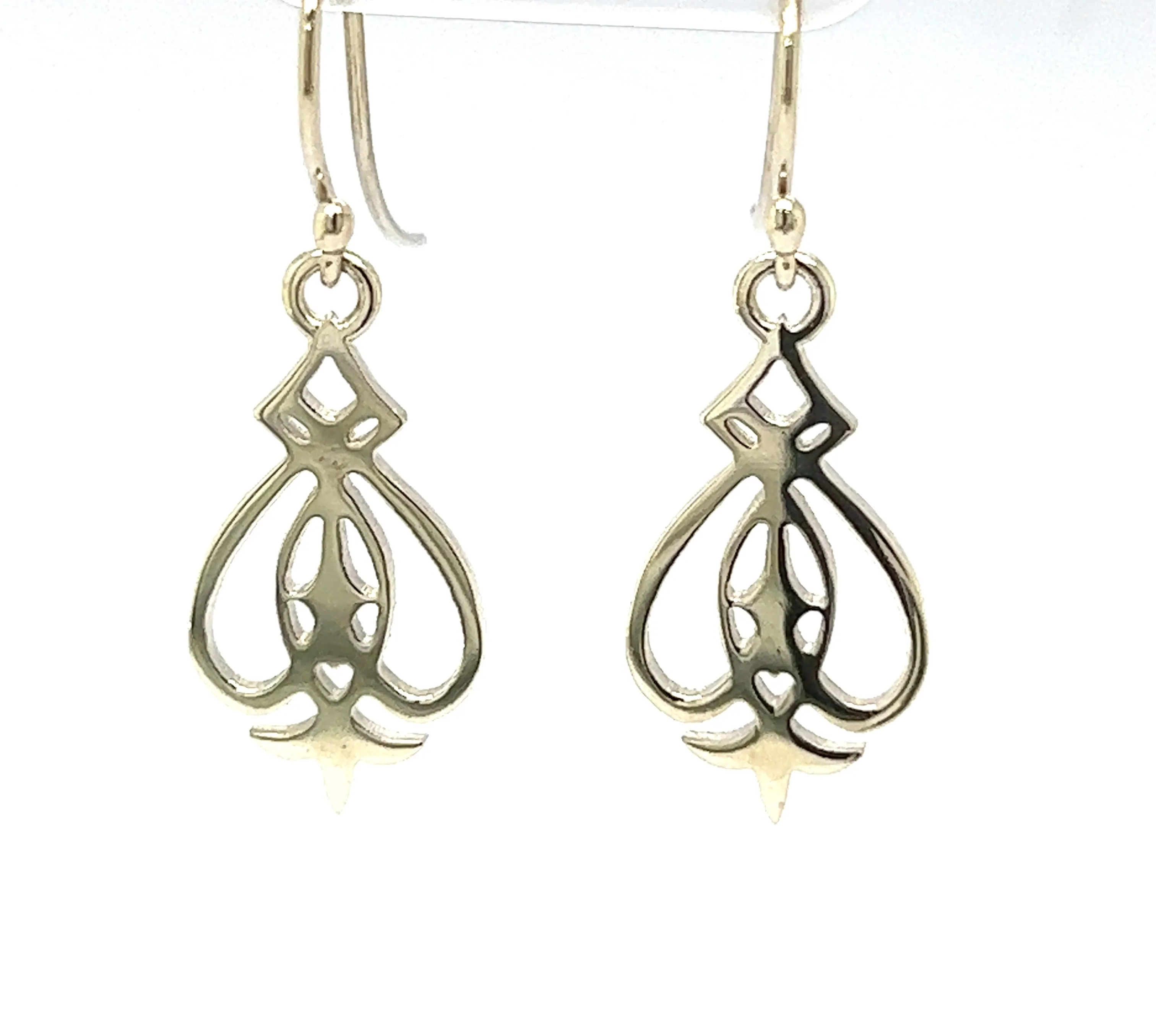 Jewel White Gold Nouveau Filagree Chandeilier Style Earrings